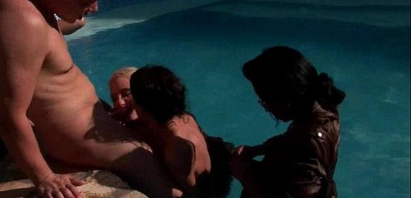 Crazy party girls fucking horny guys